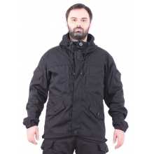 (Д592) Куртка Горка рип-стоп на флисе черная