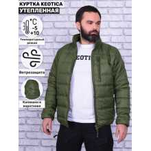 Куртка Keotica мужская повседневная капюшон в воротнике олива