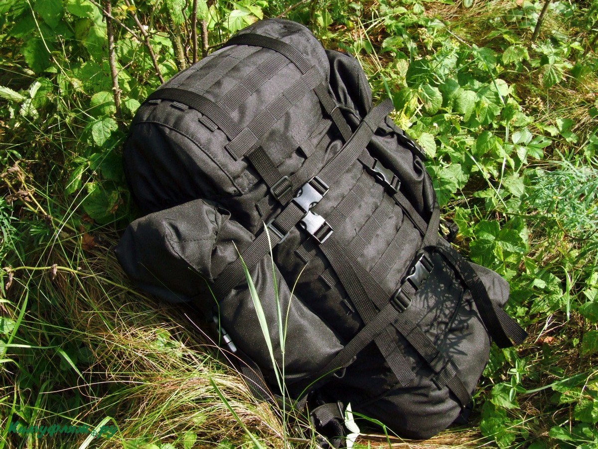 На фото рюкзак КЕ-65, лежащий на земле - в траве.